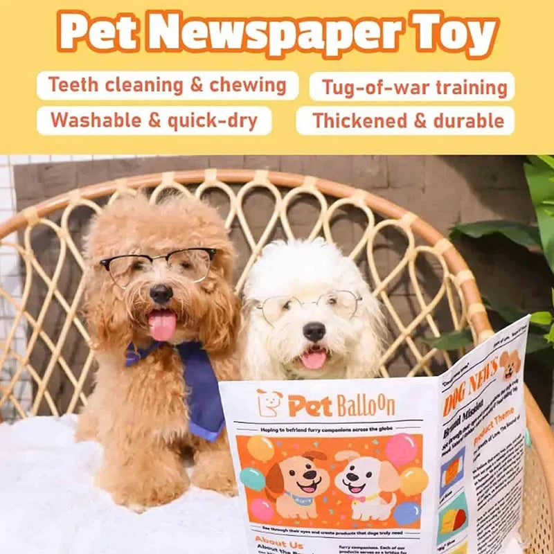 Indestructible Newspaper Squeaky Dog Toy