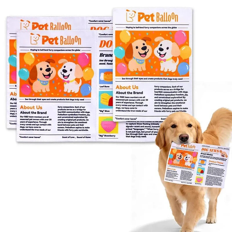 Indestructible Newspaper Squeaky Dog Toy